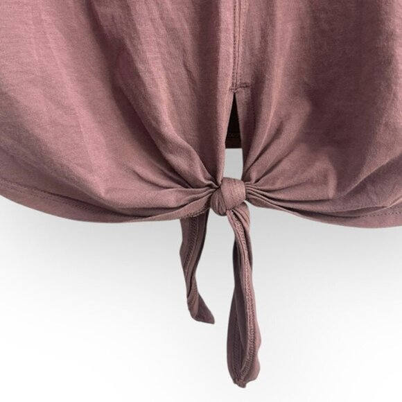 Lululemon Knot Gonna Fly SS V-neck PIMA COTTON active top Tee ANTIQUE Brown 6 S - Picture 10 of 12